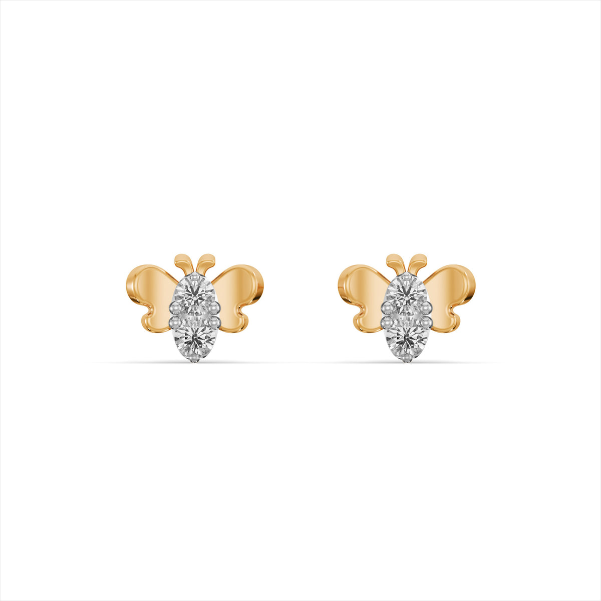 Flutterbug Sparkle 9KT Gold Laboratory Grown Diamond Studs