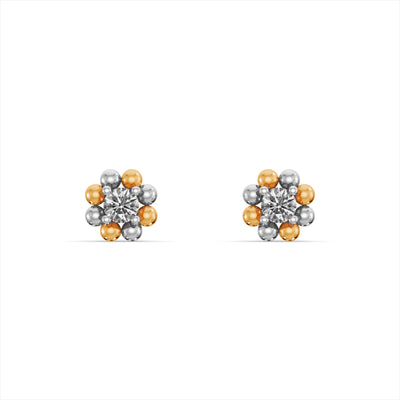 Elegant Dual Tone 9KT Gold Lab Grown Diamond Studs
