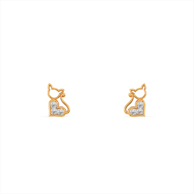 Cat Buddy 9KT Gold Lab Grown Diamond Studs
