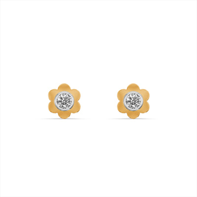Dainty Flower 9KT Gold Lab Grown Diamond Studs