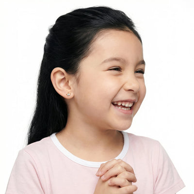 Cute Crown 9KT Gold Lab Grown Diamond Studs