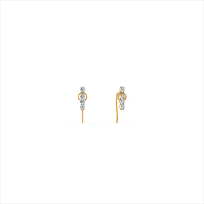 Striking Bar 9KT Gold Lab Grown Diamond Earrings
