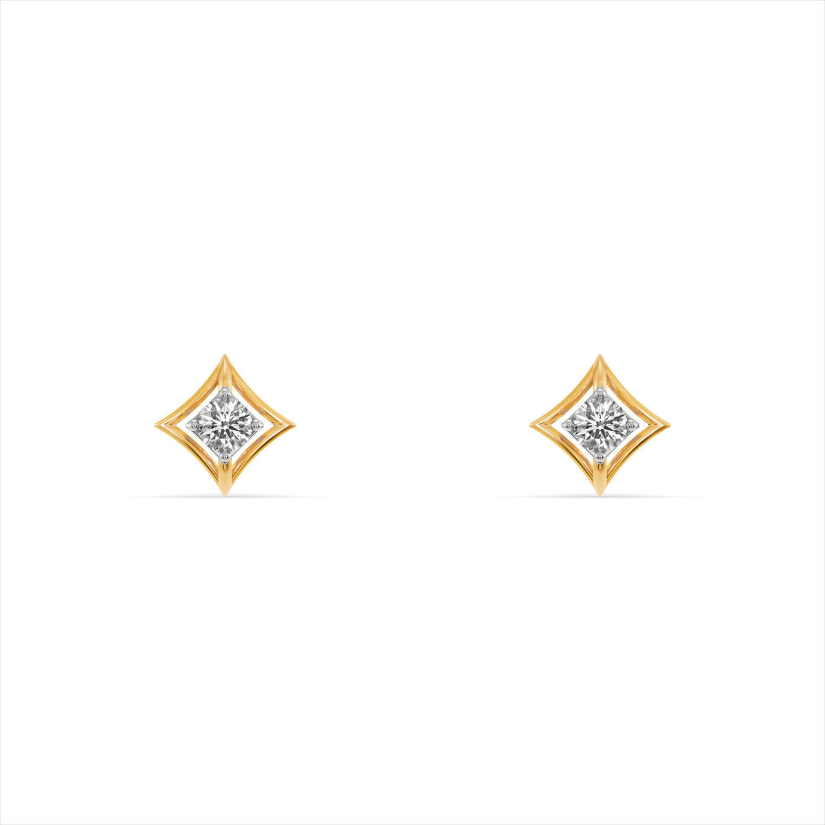 Glittering Geometry 9KT Gold Laboratory Grown Diamond Earrings