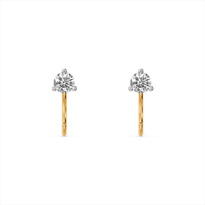 Radiant Solitaire 9KT Gold Lab Grown Diamond Earrings