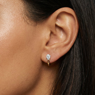 Pear Dome 9KT Gold Lab Grown Diamond Earrings