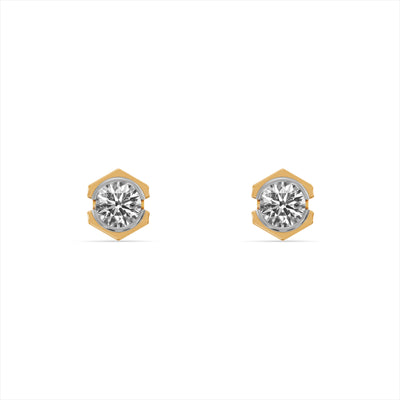 Minimal Spark 9KT Gold Lab Grown Diamond Earrings