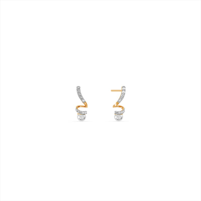 Spiral Pearl 9KT Gold Laboratory Grown Diamond Earrings