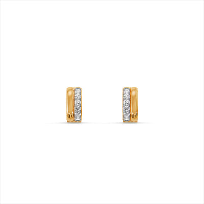 Urban Gleam 9KT Gold Lab Grown Diamond Hoop Earrings