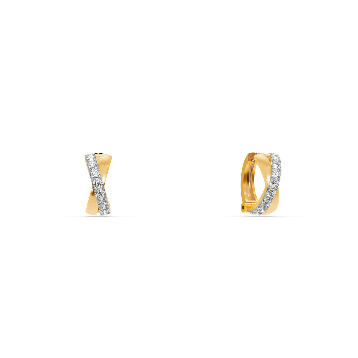 Starlit Whisper 9KT Gold Laboratory Grown Diamond Hoop Earrings