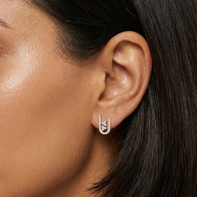 You Triangle 9KT Gold Lab Grown Diamond Earrings