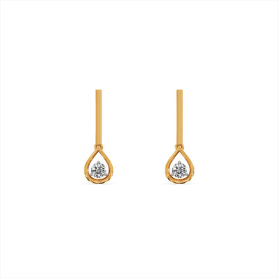 Teardrop 9KT Gold Lab Grown Diamond Earrings