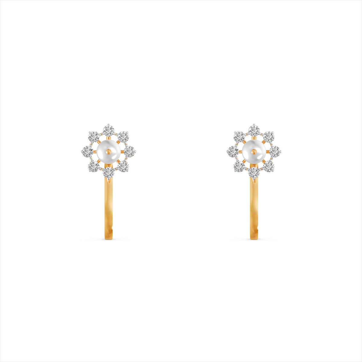 Snowflake 9KT Gold Laboratory Grown Diamond Earrings