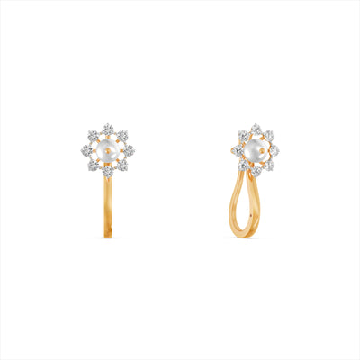 Snowflake 9KT Gold Lab Grown Diamond Earrings