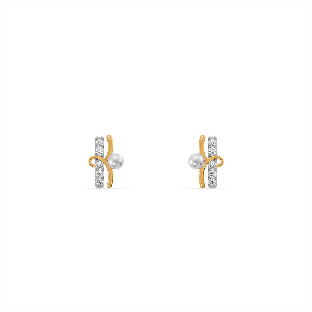 Aurora Pearl 9KT Gold Laboratory Grown Diamond Earrings