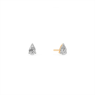 Pear Solitaire 9KT Gold Lab Grown Diamond Stud Earrings