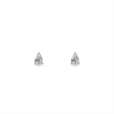 Pear Solitaire 9KT Gold Lab Grown Diamond Stud Earrings