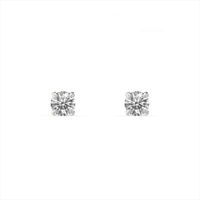 Round Solitaire 9KT Gold Lab Grown Diamond Stud Earrings