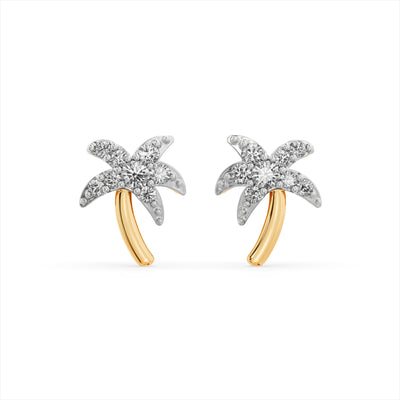 Palm Paradise 9KT Gold Laboratory Grown Diamond Earrings