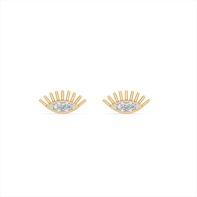 Radiant Sunray 9KT Gold Laboratory Grown Diamond Earrings