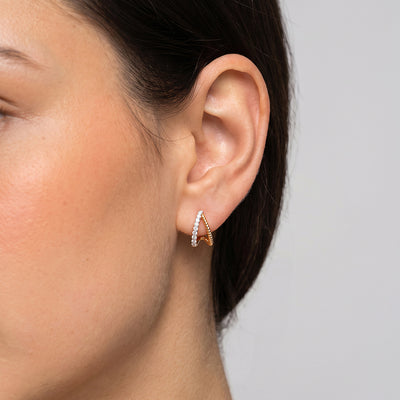 Vela Arch 9KT Gold Laboratory Grown Diamond Earrings