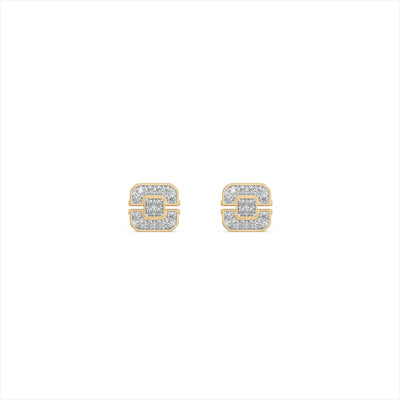 Interlock Maze 9KT Gold Laboratory Grown Diamond Earrings