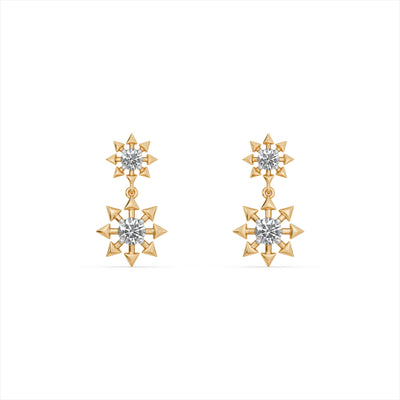 Starburst Duo 9KT Gold Laboratory Grown Diamond Earrings