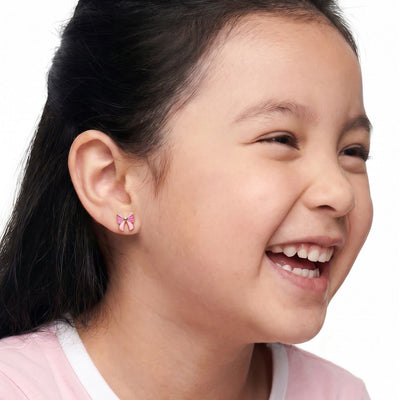 Pretty Bow 9KT Gold Stud Earrings for Kids