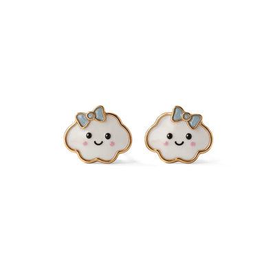 Dreamy Cloud 9KT Gold Stud Earrings for Kids