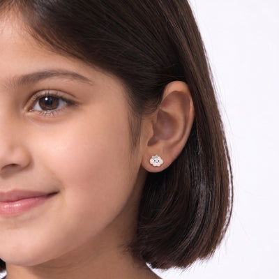 Dreamy Cloud 9KT Gold Stud Earrings for Kids