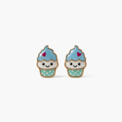 Softy Ice Cream 9KT Gold Stud Earrings for Kids