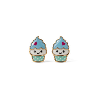 Softy Ice Cream 9KT Gold Stud Earrings for Kids