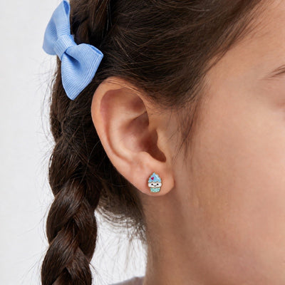 Softy Ice Cream 9KT Gold Stud Earrings for Kids
