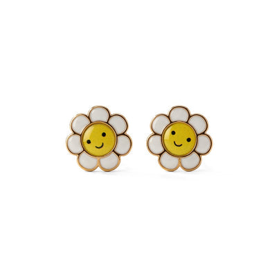 Cute Daisy 9KT Gold Stud Earrings for Kids