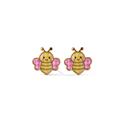 Playful Bee 9KT Gold Stud Earrings for Kids