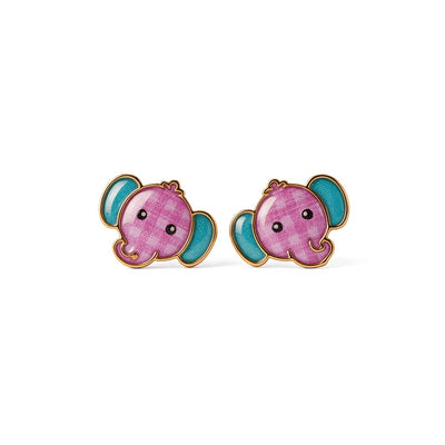 Playful Elephant 9KT Gold Stud Earrings for Kids