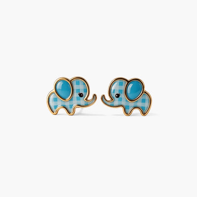 Cheerful Elephant 9KT Gold Stud Earrings for Kids