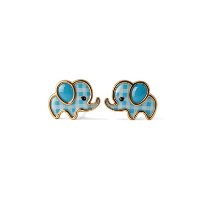 Cheerful Elephant 9KT Gold Stud Earrings for Kids
