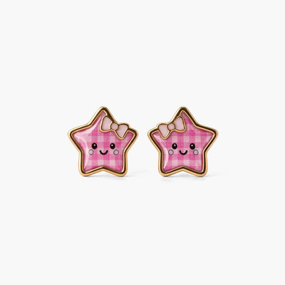 Playful Star 9KT Gold Stud Earrings for Kids