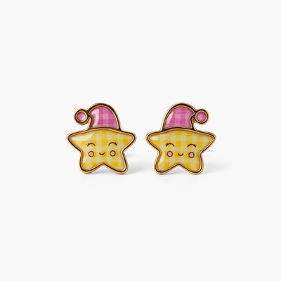 Night Star 9KT Gold Stud Earrings for Kids