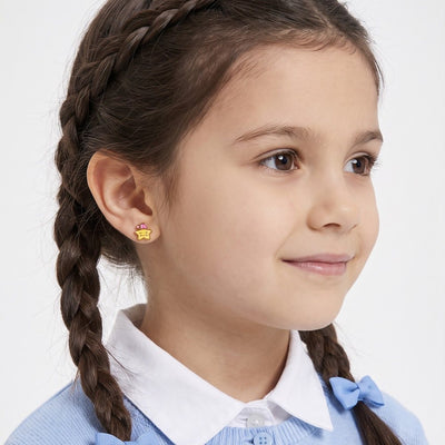 Night Star 9KT Gold Stud Earrings for Kids