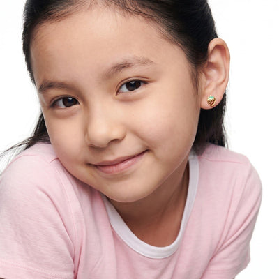 Sweet Strawberry 9KT Gold Stud Earrings for Kids