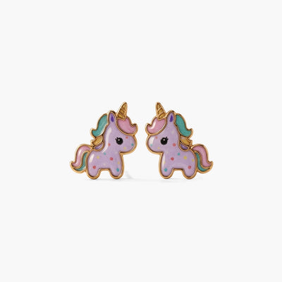 Magical Unicorn 9KT Gold Stud Earrings for Kids