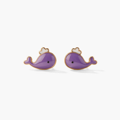 Bubbly Whale 9KT Gold Stud Earrings for Kids