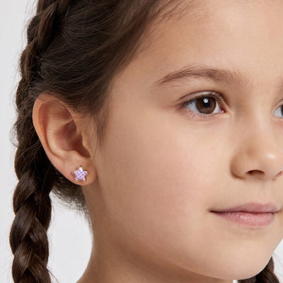 Dreamy Star 9KT Gold Stud Earrings for Kids