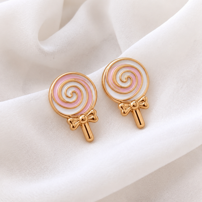 Sweet Lollipop 9KT Gold Stud Earrings for Kids