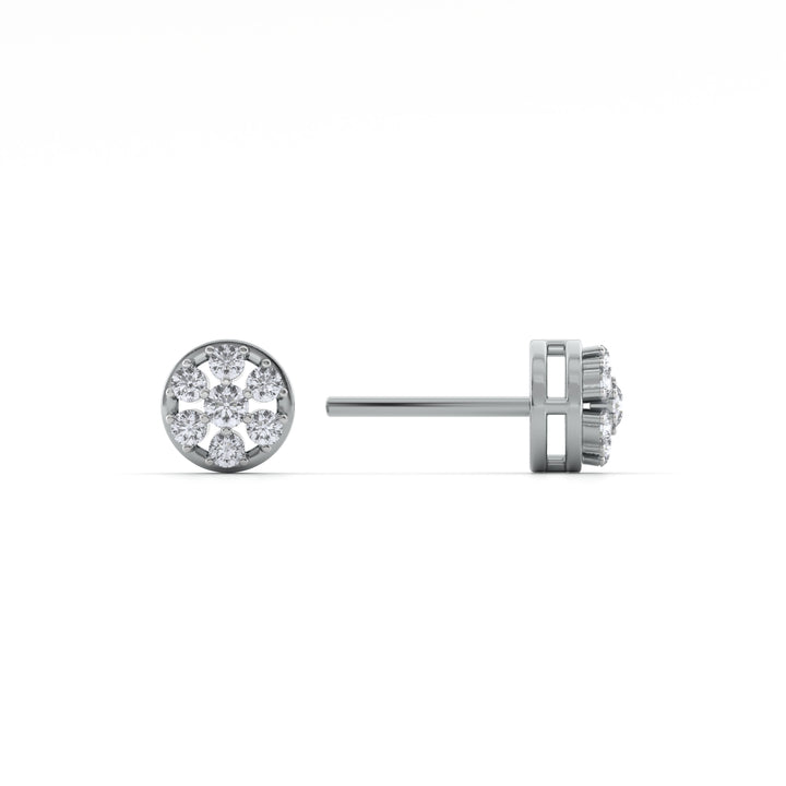 Lustrous Bouquet 9KT Gold Lab Grown Diamond Stud Earring - 2