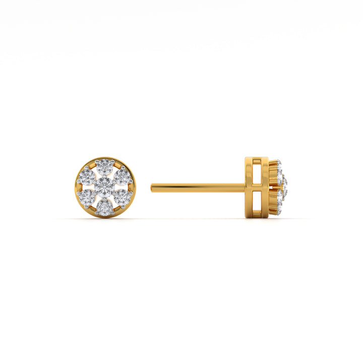 Lustrous Bouquet 9KT Gold Lab Grown Diamond Stud Earring - 1