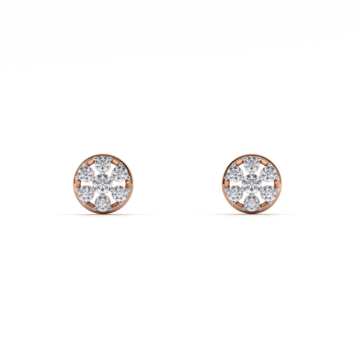 Lustrous Bouquet 9KT Gold Lab Grown Diamond Stud Earring - 5