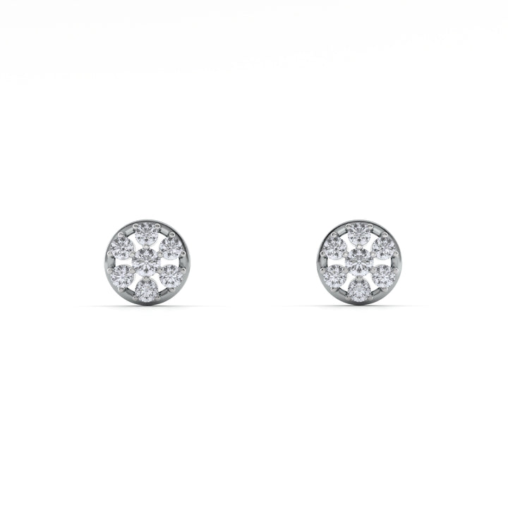 Lustrous Bouquet 9KT Gold Lab Grown Diamond Stud Earring - 4