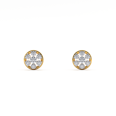 Lustrous Bouquet 9KT Gold Lab Grown Diamond Stud Earring